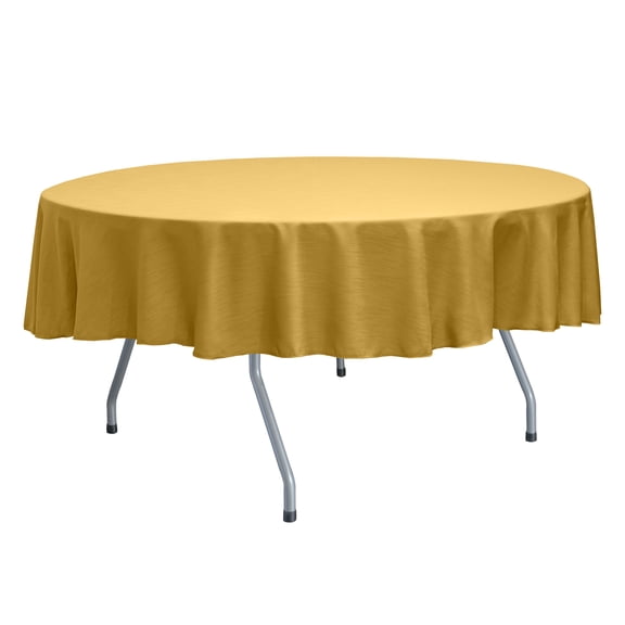 Ultimate Textile (5 Pack) Reversible Shantung Satin - Majestic 84-Inch Round Tablecloth - for Weddings, Home Parties and Special Event use, Gold