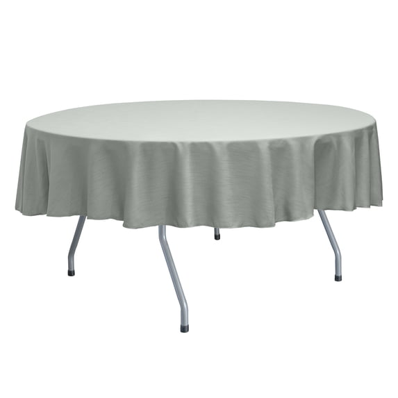 Ultimate Textile (5 Pack) Reversible Shantung Satin - Majestic 84-Inch Round Tablecloth - for Weddings, Home Parties and Special Event use, Silver