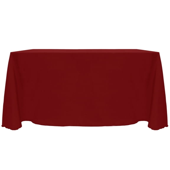 Ultimate Textile (5 Pack) Reversible Shantung Satin - Majestic 90 x 156-Inch Rectangular Tablecloth - for Weddings, Home Parties and Special Event use, Cherry Red