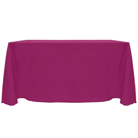 Ultimate Textile (5 Pack) Reversible Shantung Satin - Majestic 90 x 156-Inch Rectangular Tablecloth - for Weddings, Home Parties and Special Event use, Raspberry Red
