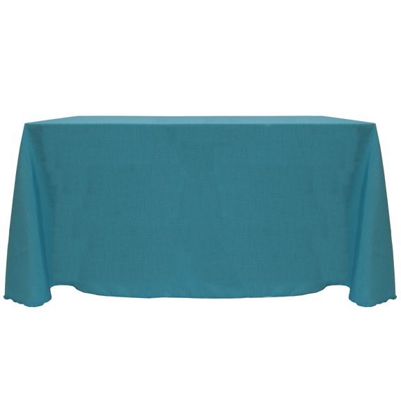Ultimate Textile (5 Pack) Reversible Shantung Satin - Majestic 90 x 156-Inch Rectangular Tablecloth - for Weddings, Home Parties and Special Event use, Turquoise Blue