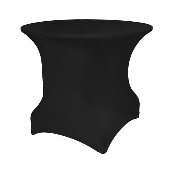 Ultimate Textile (5 Pack) Round Fitted Stretch Spandex Table Cover - for 48-Inch Round Tables, Black