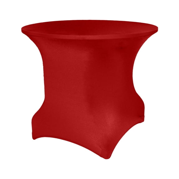 Ultimate Textile (5 Pack) Round Fitted Stretch Spandex Table Cover - for 48-Inch Round Tables, Red