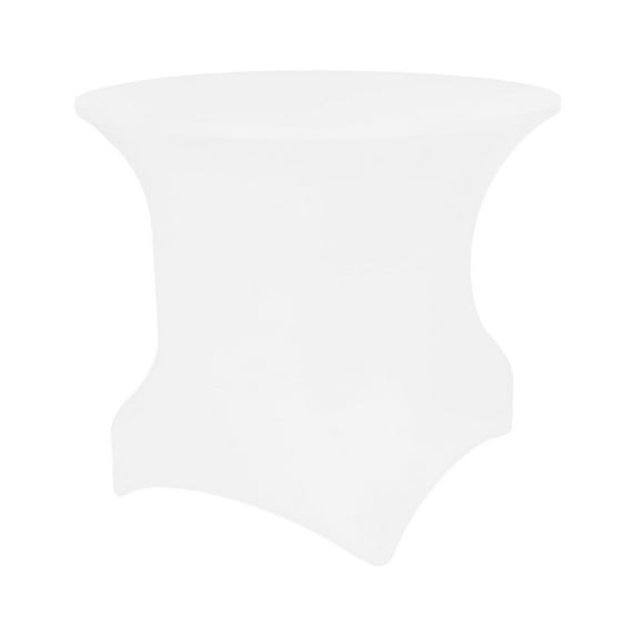 Ultimate Textile (5 Pack) Round Fitted Stretch Spandex Table Cover - for 60 and 72-Inch Round Tables, White