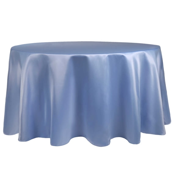Ultimate Textile (5 Pack) Satin 114-Inch Round Tablecloth - for Wedding, Special Event or Banquet use, Periwinkle Blue
