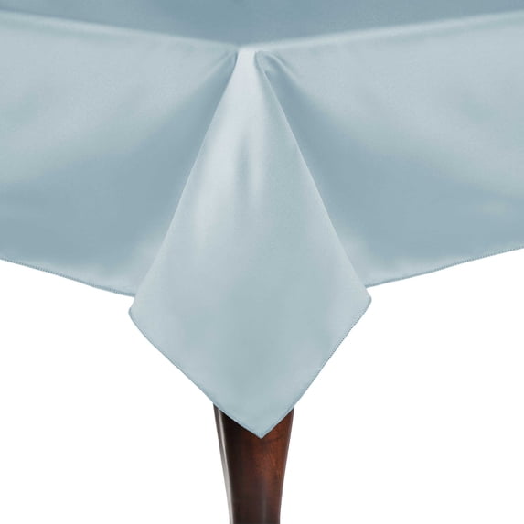 Ultimate Textile (5 Pack) Satin 54 x 54-Inch Square Tablecloth - for Wedding, Special Event or Banquet use, Ice Blue