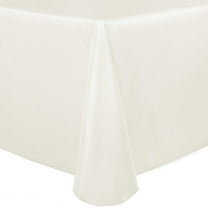 Ultimate Textile (5 Pack) Satin 54 x 96-Inch Oval Tablecloth - for Home Dining Tables, Ivory Cream