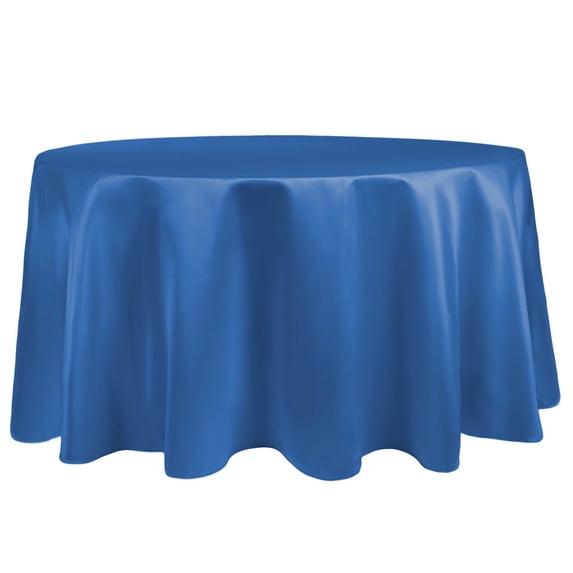 Ultimate Textile (5 Pack) Satin 60-Inch Round Tablecloth - for Wedding, Special Event or Banquet use, Cobalt Blue