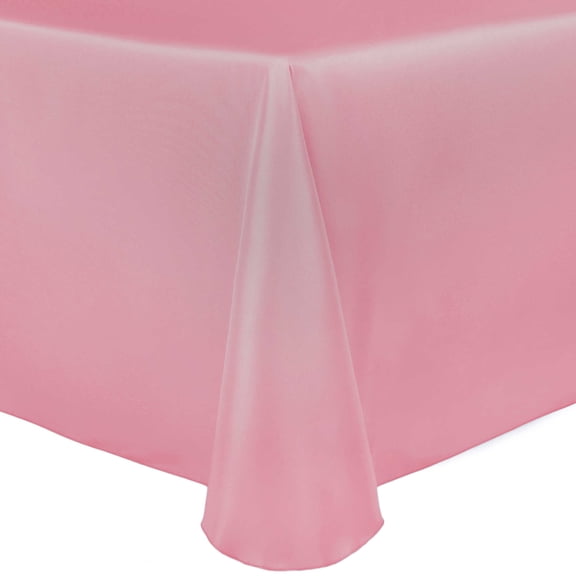 Ultimate Textile (5 Pack) Satin 60 x 120-Inch Oval Tablecloth - for Home Dining Tables, Peppermint Pink