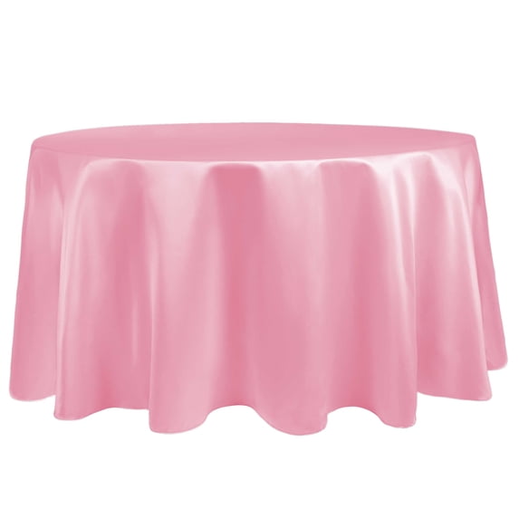 Ultimate Textile (5 Pack) Satin 72-Inch Round Tablecloth - for Wedding, Special Event or Banquet use, Peppermint Pink