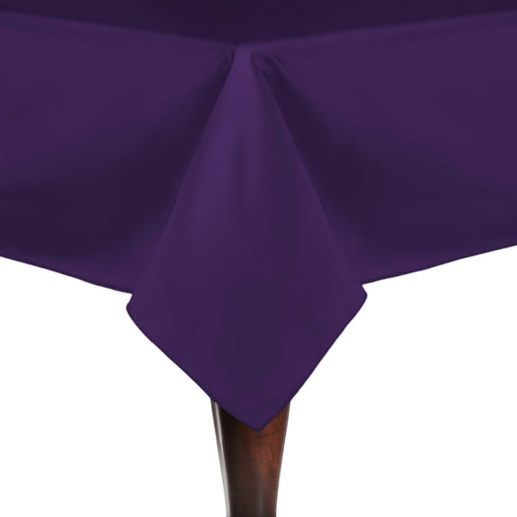 Ultimate Textile (5 Pack) Satin 84 x 84-Inch Square Tablecloth - for Wedding, Special Event or Banquet use, Plum Purple