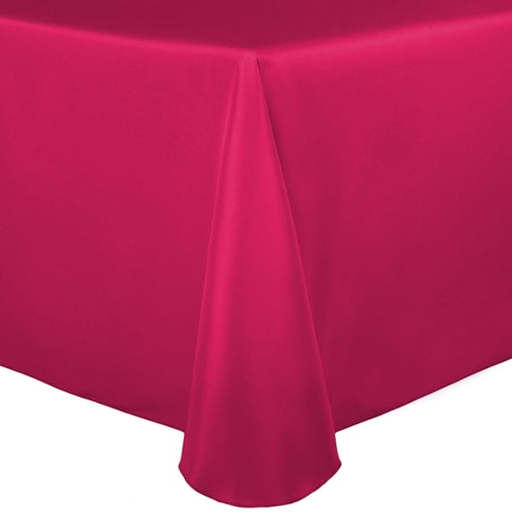 Ultimate Textile (5 Pack) Satin 90 x 132-Inch Rectangular Tablecloth - for Wedding, Special Event or Banquet use, Cerise Pink