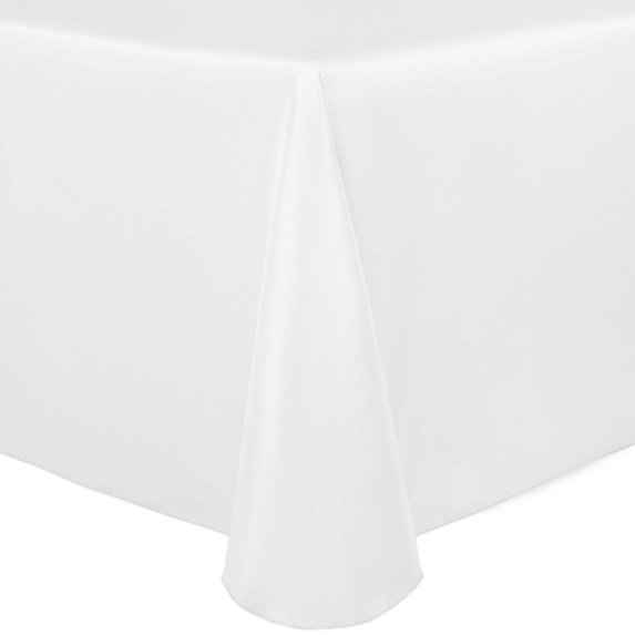 Ultimate Textile (5 Pack) Satin 90 x 156-Inch Rectangular Tablecloth - for Wedding, Special Event or Banquet use, White