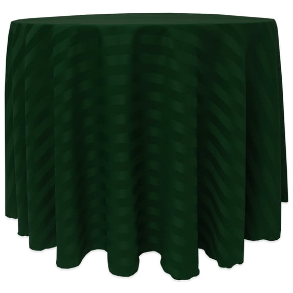 Ultimate Textile (5 Pack) Satin-Stripe 108-Inch Round Tablecloth - for Wedding and Catering, Hotel or Home Dining use, Hunter Green