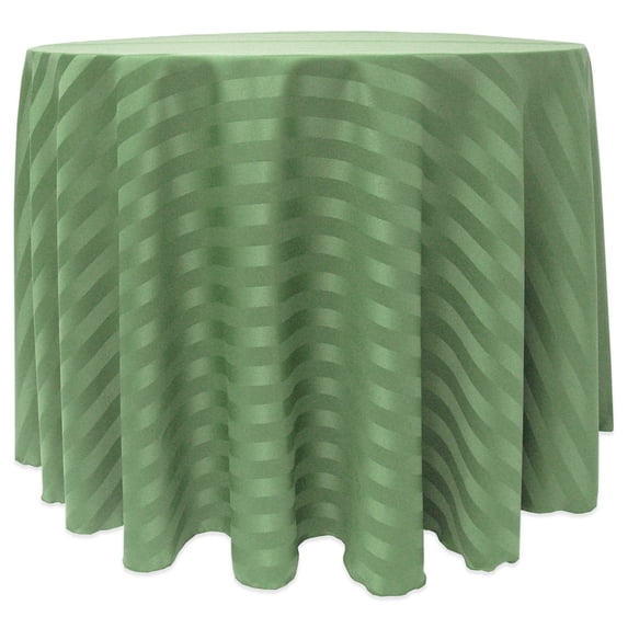 Ultimate Textile (5 Pack) Satin-Stripe 108-Inch Round Tablecloth - for Wedding and Catering, Hotel or Home Dining use, Sage Light Green