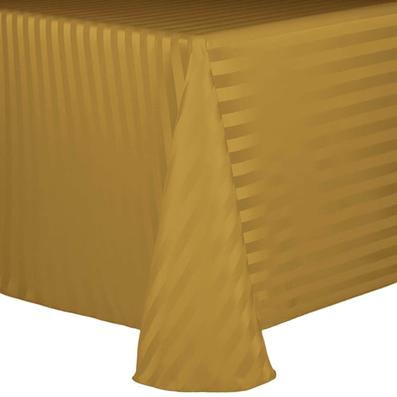 Ultimate Textile (5 Pack) Satin-Stripe 108 x 156-Inch Rectangular Tablecloth - for Wedding and Catering, Hotel or Home Dining use, Gold
