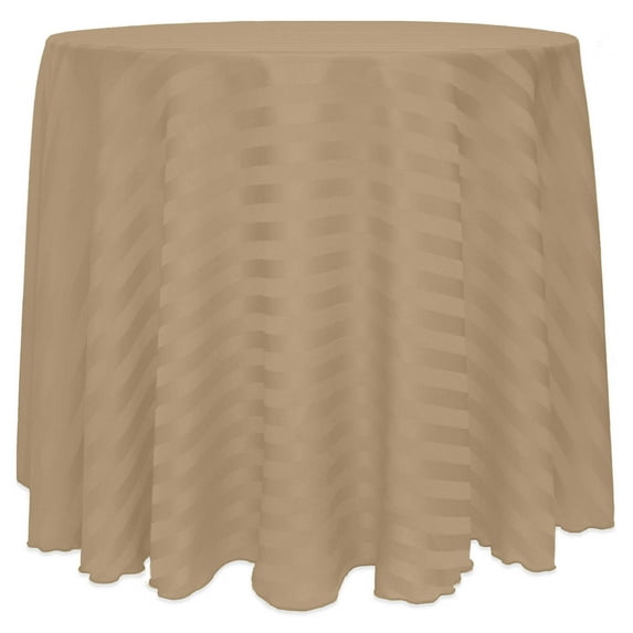 Ultimate Textile (5 Pack) Satin-Stripe 120-Inch Round Tablecloth - for Wedding and Catering, Hotel or Home Dining use, Toast Dark Brown