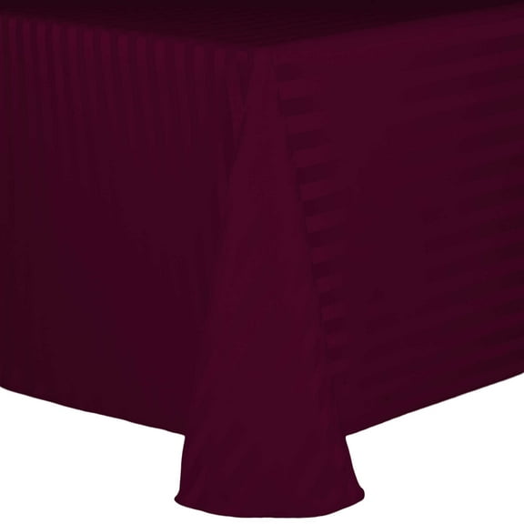 Ultimate Textile (5 Pack) Satin-Stripe 120 x 120-Inch Square Tablecloth - for Wedding and Catering, Hotel or Home Dining use, Burgundy Red