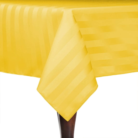Ultimate Textile (5 Pack) Satin-Stripe 52 x 70-Inch Rectangular Tablecloth - for Wedding and Catering, Hotel or Home Dining use, Goldenrod Yellow