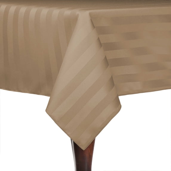 Ultimate Textile (5 Pack) Satin-Stripe 52 x 70-Inch Rectangular Tablecloth - for Wedding and Catering, Hotel or Home Dining use, Toast Dark Brown