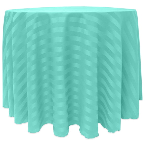 Ultimate Textile (5 Pack) Satin-Stripe 72-Inch Round Tablecloth - for Wedding and Catering, Hotel or Home Dining use, Caribbean Blue