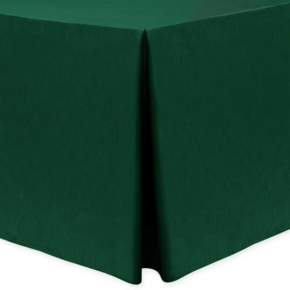 Ultimate Textile (5 Pack) Shantung - Majestic 4 ft. Fitted Tablecloth - for 24 x 48-Inch Banquet and Folding Rectangular Tables, Hunter Green