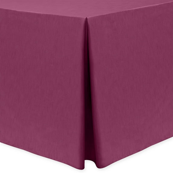 Ultimate Textile (5 Pack) Shantung - Majestic 4 ft. Fitted Tablecloth - for 24 x 48-Inch Banquet and Folding Rectangular Tables, Raspberry Red