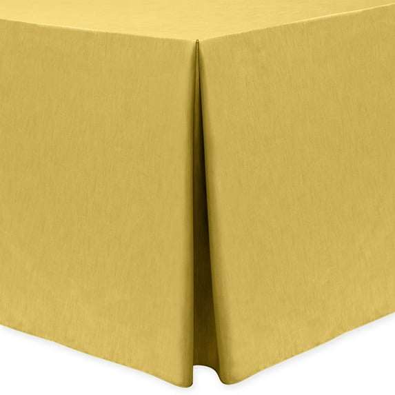 Ultimate Textile (5 Pack) Shantung - Majestic 4 ft. Fitted Tablecloth - for 30 x 48-Inch Banquet and Folding Rectangular Tables 36" High, Gold
