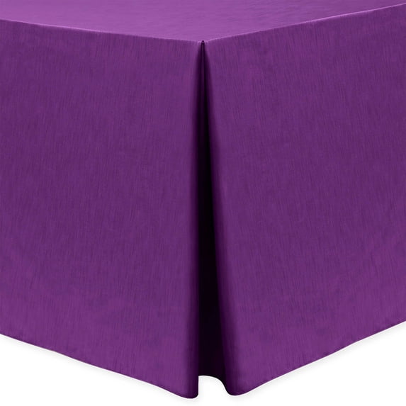 Ultimate Textile (5 Pack) Shantung - Majestic 4 ft. Fitted Tablecloth - for 30 x 48-Inch Banquet and Folding Rectangular Tables, Plum