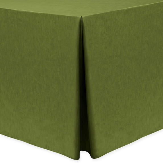 Ultimate Textile (5 Pack) Shantung - Majestic 6 ft. Fitted Tablecloth - for 30 x 72-Inch Banquet and Folding Rectangular Tables - 36"H, Moss Green