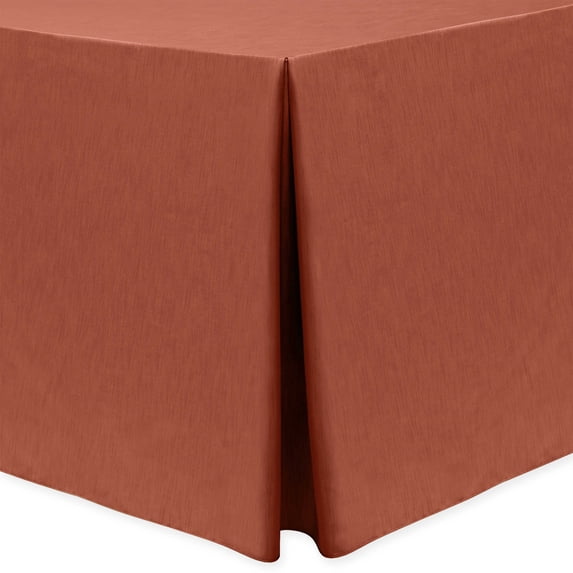 Ultimate Textile (5 Pack) Shantung - Majestic 6 ft. Fitted Tablecloth - for 30 x 72-Inch Banquet and Folding Rectangular Tables, Burnt Orange