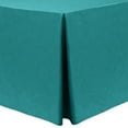 thumbnail image 1 of Ultimate Textile (5 Pack) Shantung - Majestic 8 ft. Fitted Tablecloth - for 30 x 96-Inch Banquet and Folding Rectangular Tables - 36"H, Turquoise Blue, 1 of 3