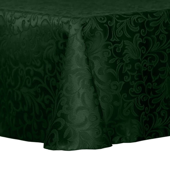 Ultimate Textile (5 Pack) Somerset 108 x 132-Inch Rectangular Damask Tablecloth - Jacquard Weave Scroll Design, Hunter Green