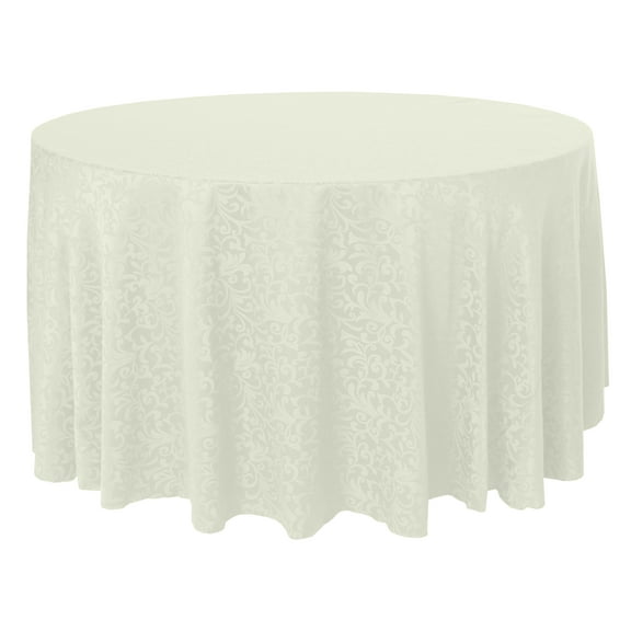 Ultimate Textile (5 Pack) Somerset 120-Inch Round Damask Tablecloth - Jacquard Weave Scroll Design, Ivory Cream