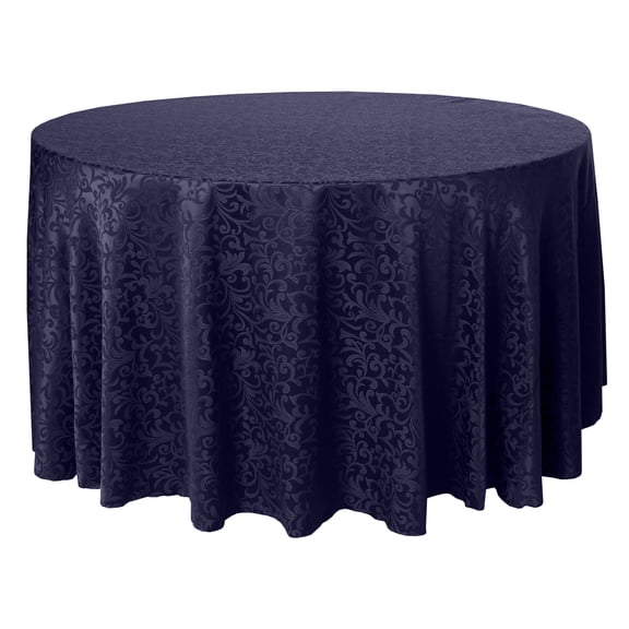 Ultimate Textile (5 Pack) Somerset 120-Inch Round Damask Tablecloth - Jacquard Weave Scroll Design, Plum Purple