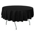 thumbnail image 1 of Ultimate Textile (5 Pack) Somerset 60-Inch Round Damask Tablecloth - Jacquard Weave Scroll Design, Black, 1 of 3