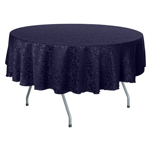 Ultimate Textile (5 Pack) Somerset 60-Inch Round Damask Tablecloth - Jacquard Weave Scroll Design, Plum Purple