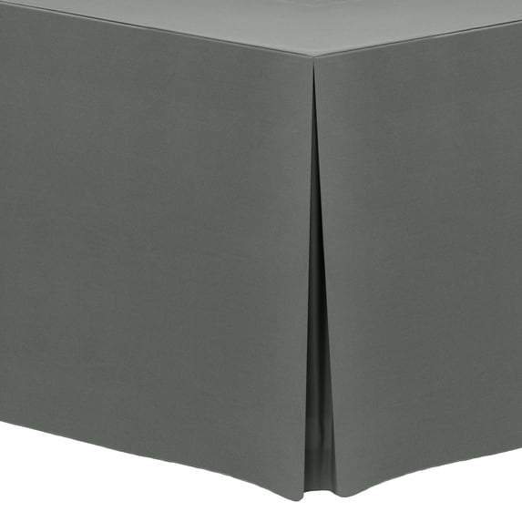 Ultimate Textile 5 ft. Fitted Polyester Tablecloth - for 18 x 60-Inch Banquet and Folding Rectangular Tables, Charcoal Grey