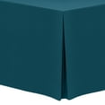 thumbnail image 1 of Ultimate Textile 5 ft. Fitted Polyester Tablecloth - for 24 x 60-Inch Banquet and Folding Rectangular Tables 36"H, Lagoon Blue, 1 of 3