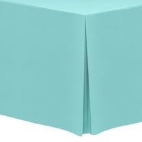 Ultimate Textile 5 ft. Fitted Polyester Tablecloth - for 24 x 60-Inch Banquet and Folding Rectangular Tables, Aqua Blue