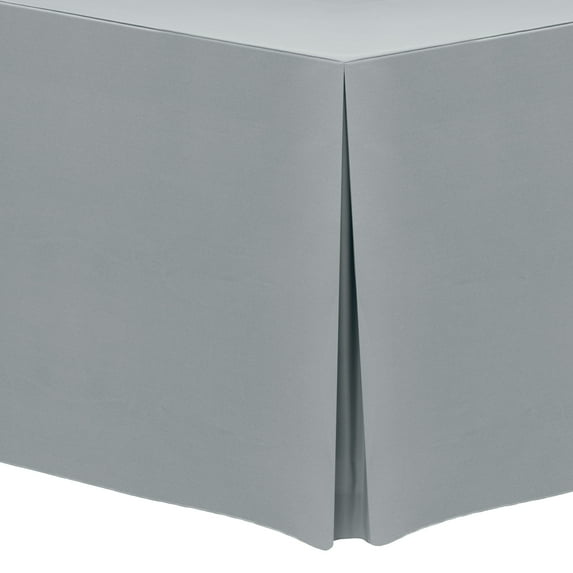 Ultimate Textile 5 ft. Fitted Polyester Tablecloth - for 30 x 60-Inch Banquet and Folding Rectangular Tables 36"H, Silver