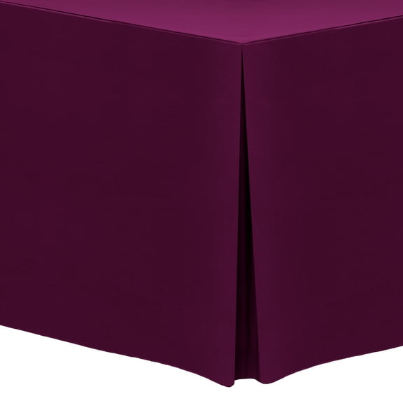 Ultimate Textile 5 ft. Fitted Polyester Tablecloth - for 30 x 60-Inch Banquet and Folding Rectangular Tables, Magenta