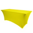 thumbnail image 1 of Ultimate Textile 5 ft. Fitted Spandex Table Cover - for 24 x 60-Inch Banquet and Folding Rectangular Tables, Lemon Yellow, 1 of 2