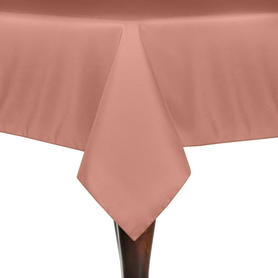 Ultimate Textile 52 x 52-inch Square Polyester Linen Tablecloth Coral