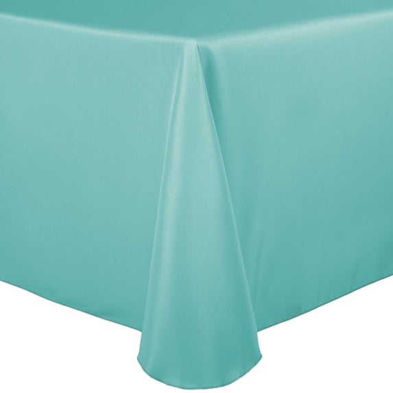 Ultimate Textile 52 x 70-Inch Oval Polyester Linen Tablecloth Aqua Blue
