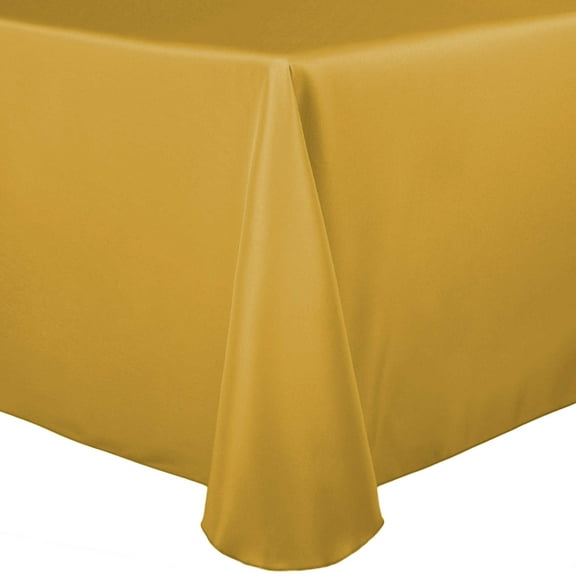 Ultimate Textile 52 x 70-Inch Oval Polyester Linen Tablecloth Gold