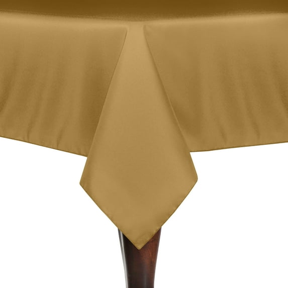 Ultimate Textile 52 x 70-Inch Rectangular Polyester Linen Tablecloth Gold