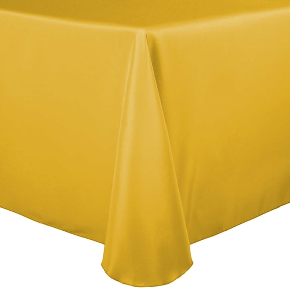 Ultimate Textile 54 x 96-Inch Oval Polyester Linen Tablecloth Goldenrod