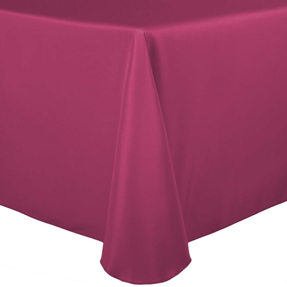 Ultimate Textile 54 x 96-Inch Oval Polyester Linen Tablecloth Hot Pink