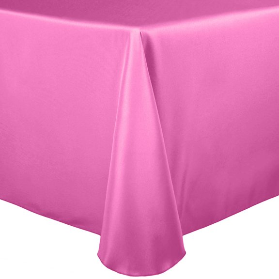 Ultimate Textile 54 x 96-Inch Oval Polyester Linen Tablecloth Neon Pink